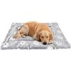 Eclove Tappetino per Cani con Adorabile Motivo a Orsetto, Morbida Coperta Calda per Cani e Gatti, Tappetino Reversibile per Dormire, Tappetino Caldo di Piccola e Media Taglia (Grigio, 79 × 60 cm)