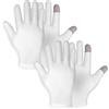 WLLHYF 2 Paia Guanti Idratanti, Cotone Bianco Guanti Touch Screen a 360° per Donna Uomo Durante la Notte Lozione Notturna Mani Secche Spa Trattamento Cosmetico Idratante Accessori da Bagno Guanti