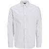 JJ REBEL Camicia da Uomo Jreboscar LS Noos, Bianco, M