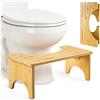 Lureon Sgabello da Toilette Pieghevole per Adulti in Legno di Bambù, Sgabello WC Ergonomico per Bagno - Per Emorroidi, Stitichezza e Gonfiore