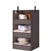 GRANNY SAYS Organizer Armadio da Appendere, Organizer da Appendere con 3 Scomparti, Organizer Armadio Salvaspazio per Vestiti, Appendi Borse da Armadio, Ripiani per Armadio Interno, Marrone scuro