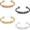 Ainiv 4PZ Anello Ansia, Anello Antistress Donna, Anxiety Ring, Anelli Regolabile Aperto Fidget Ring per Uomo, Donna, Ragazza, Figlia, Mamma e Moglie, Unisex-Nero, Argento, Oro, Oro Rosa