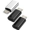 Kefiany Adattatore di ricarica USB C a micro USB maschio (3 confezioni) cavo di tipo c to Android jack caricatore spina alimentatore di rete accessori compatible per Samsung Galaxy S5 S6 S7 EdgePs4