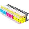 Jhaan LC1240 LC1280XL LC1220XL | Compatibile con stampanti Brother DCP-J525W MFC-J5910DW MFC-J6910DW MFC-J625DW MFC-J825DW MFC-J835DW MFC-J430W MFC-J280W
