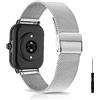 KeeFos 20mm Metallo Cinturini Compatibile con Amazfit T-Rex 3 Pro 44mm/Active 2 Square/Active 2/GTR Mini/GTR 42mm/GTS 4/GTS 4 Mini/3/2e/2 Mini/2/Bip 3 Pro/Bip 3, Bracciale in Metallo - Argento