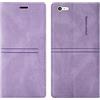 OKZone Cover per iPhone 6S Plus/6 Plus, Custodia Flip Pelle Portafoglio Magnetica Libro con Slot Schede, Slim Silicone TPU Bumper Wallet Supporto Case per iPhone 6S Plus/ 6 Plus (5,5 Pollici) (Viola)