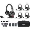SYNCO Xtalk Cuffie Wireless Full Duplex X5, 2.4G Cuffie Interfoniche Wireless Comunicazione per Team Cancellazione del Rumore con 5 Cuffia