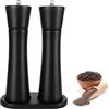 Zimoer Macina Sale Pepe con Supporto in Faggio, macinapepe manuale, Set di 2 Macina Sale e Pepe, Set Macina Sale e Pepe con Vassoio per Macinino per barbecue, cucina, ristorante