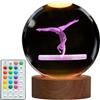 POSSHE - Luce notturna da ginnastica, regali per ragazze, palla di cristallo 3D (8 cm) con luce notturna con telecomando, lampade aggiornate con 16 colori per compleanno, Natale, decorazione