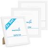 PHOTOLINI Cornici 15x15 cm bianco legno MDF, set di 3 cornici per poster, plexiglass infrangibile, da tavolo o da parete, accessori extra inclusi - per foto, immagini e poster