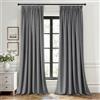 EMEMA - Tenda in velluto con nastro arricciato, grigio, tende in velluto per decorazione, oscurante, set da 2, bella, spessa e pesante, per soggiorno e camera da letto, tenda termica con nastro