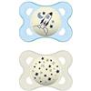 MAM BABY Mam Night Succhietto in silicone doppio per bambini da 2 a 6 mesi 2 pezz