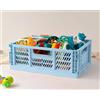 KIOKIDS Scatola di stoccaggio pieghevole azurro 40x30x15