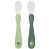 J Bimbi My Firt Spoon Cucchiaio in Silicone 6m+ colore Verde e Pistacchio, 2 cucchiai
