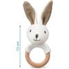 KIOKIDS SONAGLIO PELUCHE COTONE E LEGNO MASSAGGIAGENGIVE 13 CENTIMETRI CONIGLIETTO 2 MESI +