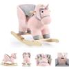 Plush Rocking Animal Cookie WJ-6187, Cavallo a Dondolo, Funzione Musicale, colorazione:Rosa