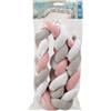 Kiokids Paracolpi per Culla Intrecciato Rosa e Grigio 1,5 Metri