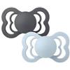 BIBS Supreme 2 Pack - Iron/Baby Blue 6m+