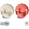 Frigg CIUCCIO IN SILICONE BLOCCO 2 PEZZI MARGHERITA CREMA/PAPAVERO 0+