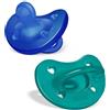 Chicco PhysioForma - Succhietto Gommotto 6-16M Soft Silicone Verde Blu, 2 Pezzi