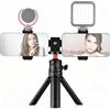 Andoer Kit video multifunzionale per smartphone, include supporto universale per treppiede per telefono con doppio supporto per telefono, 4 supporti per scarpe fredde + treppiede da tavolo per Vlog