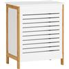 SoBuy FSS66-WN Cassetta portabiancheria cestello portabiancheria raccoglitore portabiancheria con coperchio portabiancheria bianco naturale