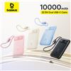 Baseus 10000mAh Power Bank 22,5W Cavo doppio USB-C integrato più sottile Ricarica rapida per iPhone 17 Pro Max Samsung S25 Xiaomi Poco