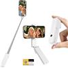 Adiwo Mini Selfie Stick Estensibile,Portatile Tascabile per telefoni iPhone Android da 4 a 7,per Vlog Streaming Live Creazione di Contenuti viaggi film(Bianco)