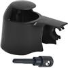 NIYATA Tappo per braccio tergicristallo, tergilunotto posteriore, tappo di copertura, bocchetta per tergicristallo per Golf 5 Transporter T5 Passat Touran Polo Tiguan Scirocco (nero)