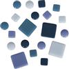 Rayher tesserine per mosaico in vetro, dimensioni 10x10mm e 20x20mm, ø 12mm, tonalita' blu, 500g, ca. 395 pezzi, per lavori creativi, fai-da-te, interni e esterni, 14828000