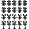 QUARKZMAN 12mm Vite a Testa Sferica Rivetti Bottone Nipplo, Confezione da 20 per Artigianato in Pelle Fai da Te Borsa Cintura, Nero Metallizzato