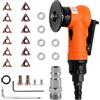 JOJOCY Mini smussatrice pneumatica portatile per smussatura ad aria, ad arco di 45 gradi, smussatrice per bordi per smussatura di metalli (6 inserti R + 6 inserti C + 6 cuscinetti)