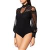 Morgan Body a Maniche Lunghe con Pizzo, Colore Nero, Taglia S