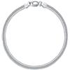 LELOUCHY Bracciale flessibile a spina di pesce piatto per donne e uomini in argento Sterling 925 massiccio, 3 mm, 8 inches, Argento sterling