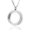 Jovivi Collana con medaglione sospeso da 30 mm, in acciaio inox chirurgico 316, con cristalli rotondi, chiusura magnetica, regalo per la festa della mamma