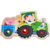 HABA 305550 - Puzzle Divertente da Trattore, Puzzle a Partire da 1 Anno, Multicolore