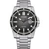 CITIZEN Orologio analogico al quarzo da uomo con cinturino in acciaio inox AW1816-89E, Nero, Bracciale