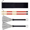 Naroote Drum Rods Spazzole, Spazzole A Bacchetta Per Superfici Scivolose In Acciaio Inox Con Bacchetta Per Accessori Per Batteria