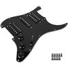 Dilwe Pickguard Precablato A-S-H per Chitarra Elettrica, Kit Manicatura Chitarra con Pickup HSH e Controlli per Sostituzione (Nero)
