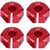 Dilwe Adattatori per Mozzi Ruota Esagonali, 12 mm Esagono RC Universale per Auto HSP 1/10 Scale RC(5mm, rosso)