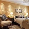 GOTOTOP Rotolo di carta da parati adesiva, impermeabile e ignifuga, con motivo in 3D, stile barocco, per decorazione di soggiorno/camera, 10 m oro