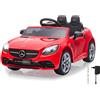 Jamara 461801 - Ride-on Mercedes-Benz SLC Rosso 12V - Licenza Ufficiale, 2 Velocitá, Luci LED, Suoni, Musica AUX USB Micro SD, Ruote con Anelli in Gomma Ultragrip