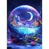 Bowetile 5D DIY Diamond Painting Art Kits Paesaggio, Kit di Pittura Diamante Luna per Adulti, Quadri Ricamati con Strass di Fiori per Principianti, Decorazione Murale per la Casa 30x40 cm