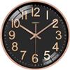 VIKMARI Orologio da Muro 25 cm Nero Oro Moderno Silenzioso Senza Ticchettio a Batteria per Soggiorno Camera da Letto Bagno Cucina Ufficio Casa