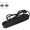 ECOVA MULTIPRESA BIPASSO SCHUKO 4 POSTI CON INTERRUTTORE NERA -ECO30097X