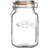 Kilner - Barattolo per Conserve, marmellate, con Base Quadrata e Tappo Meccanico a Clip, capacità: 1.5 l
