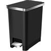 EKO HANA | Pattumiera da bagno e cucina nera da 10 litri con pedale e chiusura ammortizzata | Pattumiera compatta e moderna per bagno o cucina