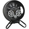 Home ESPRIT Orologio da tavolo nero argento metallo cristallo 16,5 x 11 x 21 cm