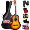 Pyle Chitarra Acustica 4/4 Full Size per Principianti, Chitarra in Legno 99 cm, Guitar Kit Completo con Plettri, Tracolla, Custodia, Panno e App Accordatore