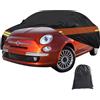 QENETY Telo copriauto per 500 500C 500E Abarth 500 2007-2024, 6 strati, impermeabile, sole, pioggia, polvere, neve, per interni ed esterni, protezione per tutte le condizioni atmosferiche, con cerniera